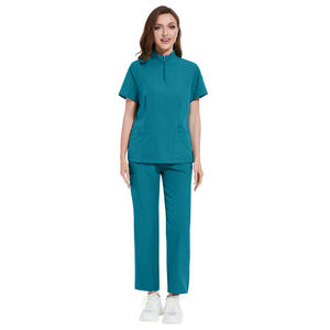 Conjuntos de Uniformes Médicos de Marca Privada para Enfermería de Verano Casual con Cuello Alto para <span class=keywords><strong>Hospital</strong></span> Quirúrgico y Salón de Belleza - Product Image 6