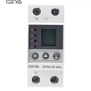 GEYA digital display over under adjustable voltage current protector auto recovery 40A 50A 63A 80A electric current protector