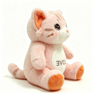 ตุ๊กตาแมวสีชมพูลายทาง, ตุ๊กตาแมวลายทาง, ตุ๊กตาแมวแสนน่ารัก, ของขวัญวาเลนไทน์รูปแมว, ของตกแต่งห้องเด็กสีชมพูพาสเทล - Product Image 4