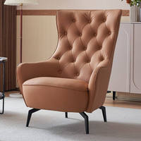 Fauteuil moderne en cuir souple solide pour le salon mobilier modulaire pour hôtels villas appartements fermes