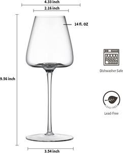 Verres à vin de <span class=keywords><strong>Bordeaux</strong></span> de forme unique, fond ondulé, cristal soufflé à la main, style italien, verres à vin rouge de Bourgogne en cristal - Product Image 2