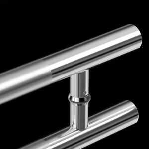 Poignée de tirage et de poussée ronde longue en acier inoxydable, style moderne et minimaliste, pour <span class=keywords><strong>porte</strong></span> d'entrée en verre ou en <span class=keywords><strong>bois</strong></span>, idéale pour l'extérieur et les halls. - Product Image 3