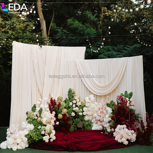 LEDA New Design Party Backdrop Drape <b>Wedding</b> Stage Decoration Curtain Milk Silk Stretch Fabric Base Backdrop Drape - Product Image 1