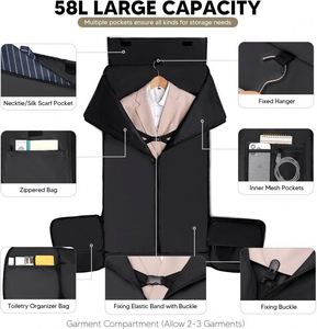 Échantillon Gratuit : Sacs de Transport Confortables pour Vêtements à Accrocher, Sac de Voyage à Main avec Compartiment à Chaussures - Product Image 2