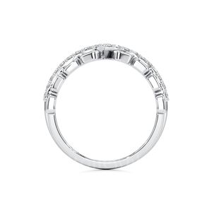 Stonewels Diseño clásico original Anillo de banda de eslabones de oro rosa Fusión audaz de eslabones de oro entrelazados con moissanita para bodas - Product Image 4