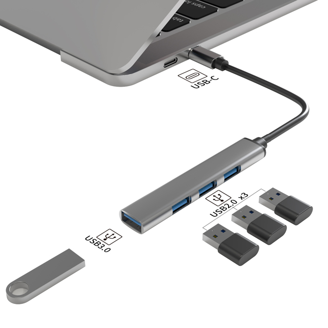 Docking Station 4 in 1 Usb c Hub 4 Port Type C to USB3.0 +USB2.0*3