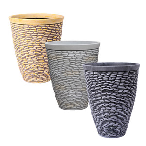<span class=keywords><strong>Macetas</strong></span> de plástico decorativas <span class=keywords><strong>Funko</strong></span> al por mayor, diseño de jardín popular, blanca y negra piedra artificial, suelo de plantación al aire libre para el hogar - Product Image 1