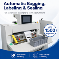 Machine d'emballage automatique de sacs pré-ouverts en rouleau, pour sacs postaux en polyéthylène de qualité alimentaire, avec scellage et étiquetage, pour l'e-commerce et la logistique 3PL