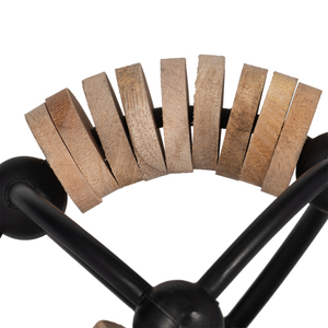 Orb di Metallo a Forma di Abaco con Dettagli in Legno, Scultura Decorativa per Soggiorno - Product Image 5