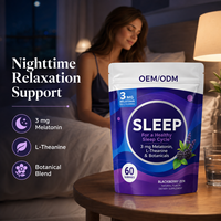 Bonbons Gélifiés Blackberry Zen Sleep à la Mélatonine et L-Théanine, 60 Unités, Aide au Sommeil Vitaminée pour Adultes