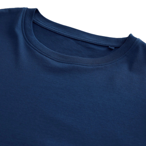 <span class=keywords><strong>Camisetas</strong></span> lisas con estampado de logotipo personalizado para hombre, Camiseta básica de LICRA de algodón <span class=keywords><strong>azul</strong></span> <span class=keywords><strong>marino</strong></span> de alta calidad con cuello redondo ajustado para hombre - Product Image 6