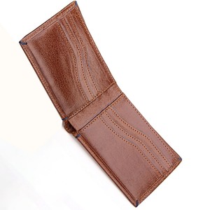 Alta calidad al por mayor de moda corto de cuero genuino dinero tarjetero hombres billetera plegable - Product Image 1