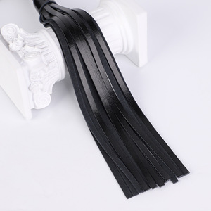 Genuine <b>Leather</b> Retro Woven Whip Black SM Spanking <b>Tool</b> Adult Stimulation Bondage Gear - Product Image 3