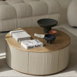 Functional Coffee Table Natural Wood Minimalism Design Living Room Furniture Vietnam 1 Year Warranty - Product Image 1
