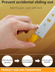 Glissières en acier à extension complète de 76 mm, robustes, pour camion de service, tiroir à outils, glissière à roulement à billes avec verrouillage, verrouillage et déverrouillage, meubles de <span class=keywords><strong>cuisine</strong></span> - Product Image 5