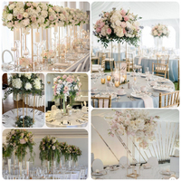 Support floral rectangulaire en métal stable, luxueux et élégant, pour centre de table de mariage ou de banquet, décoration de table