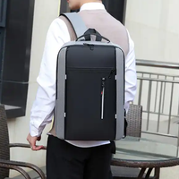 Sac à dos pour ordinateur portable 15,6 pouces personnalisable avec logo, imperméable, en tissu Oxford, pour affaires, décontracté, école, voyage, avec port USB, uni