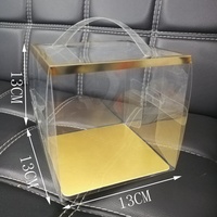 Boîte d'emballage de gâteau à la mangue de banquet de mariage OEM PET cube transparent simple mini boîte à gâteau dessert avec insert doré