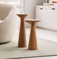 Nouvelle Arrivée - Meubles de Salon - Table d'Appoint Ronde en Bois Haut de Gamme - Table d'Angle - Table Basse pour Appartement - Salon