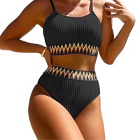 2025 dames deux pièces taille haute Bikini et maillots de bain maillots de bain pour femmes Sexy couleur unie logo personnalisé fournisseur