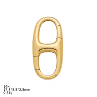 Fermoirs et connecteurs en or véritable 18K 14K pour la fabrication de bijoux DIY, composants et accessoires de joaillerie fine
