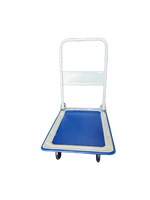 Chariot à plateforme pliable à quatre roues pour entrepôt industriel de petite taille, chariot à main robuste, personnalisable OEM pour le chargement et le stockage