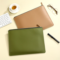 Sac de classement A4 en cuir PU grande capacité, porte-documents professionnel de haute qualité avec fermeture éclair, pochette portable étanche pour documents