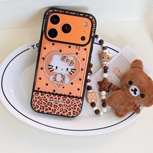 Sang Trọng Long Lanh Kim Cương Phim Hoạt Hình Kitty Mèo TPU Chống-Vân Tay Dây Đeo Điện Thoại Di Động Trường Hợp Đối Với 17 16 15 14 13 12 Pro Max - Product Image 1