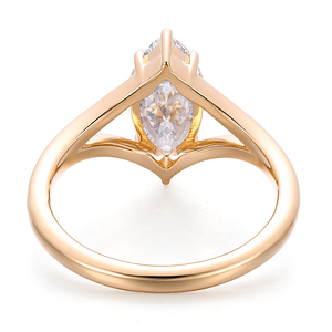 Bague en or jaune 14K/18K avec diamant de laboratoire taille marquise sur mesure de 1,61 carat, certificat IGI, style classique, pour femme, bague de fiançailles - Product Image 2