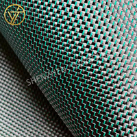 Tissu en fibre de carbone tissé métallique vert argenté, tissu en fil métallique coloré pour yacht, planche de surf, voiture, canne à pêche, garçons