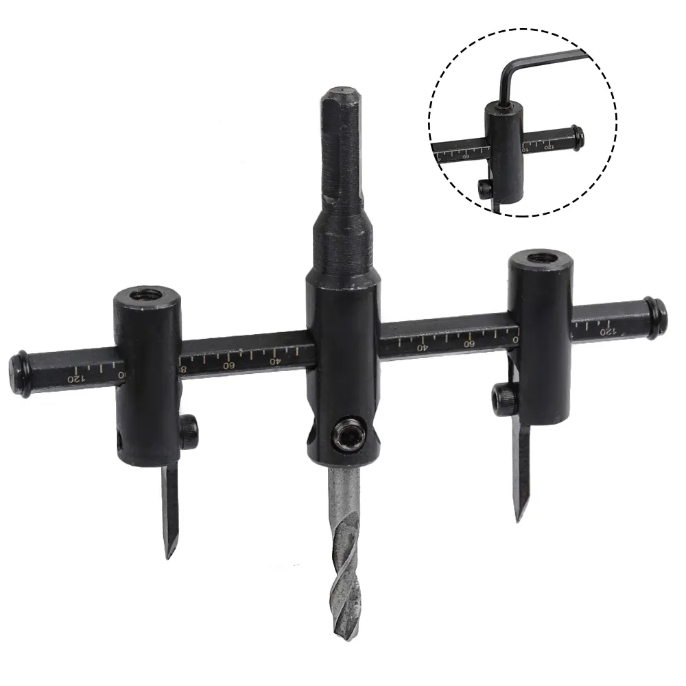 Aircraft Type Adjustable Metal Wood Circle Hole Saw Drill Bit Glass Cutter Woodworking Tool Plastic Plasterboard Hole Opener