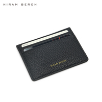 Dompet Kartu Kulit Sapi Motif Pebble Hiram Beron, Hadiah Promosi OEM ODM Grosir