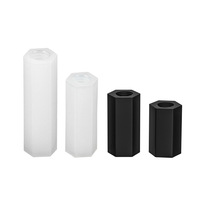 M2 M2.5 M3 M4 Goujon Hexagonal Plastique Noir et Blanc Colonne d'isolement Nylon PCB Hex Femelle à Femelle Entretoise