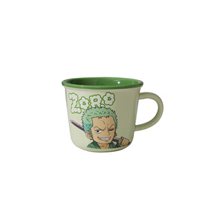 Taza de Cerámica de <span class=keywords><strong>One</strong></span> <span class=keywords><strong>Piece</strong></span>, Luffy, Zoro, Chopper, Taza de Café de Anime, Borde de Color en Contraste, Taza de Agua para el Hogar, Regalo para Niños - Product Image 6