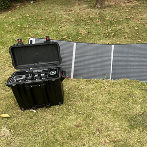 เครื่องกำเนิดไฟฟ้าพลังงานแสงอาทิตย์ 4kW 3.84kWh 7kW ได้รับการรับรองมาตรฐาน CE สถานีไฟฟ้าเคลื่อนที่กลางแจ้ง 500W สถานีชาร์จไร้สายแบบพกพา 42 กก. สำหรับใช้งานกลางแจ้ง - Product Image 1