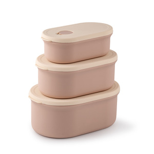 OEM ODM Food Grade Custom Print Logo Packing Convenient Proposal <b>Storage</b> Reusable Silicone Food <b>Container</b> for Children - Product Image 1