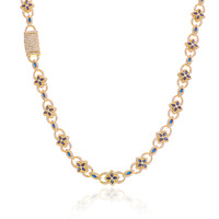 En gros Collier pendentif trèfle et œil, Chaîne en forme de 8, Zircon cubique 5A coloré, Bijoux Hip Hop en laiton, Ensemble de bracelets personnalisés