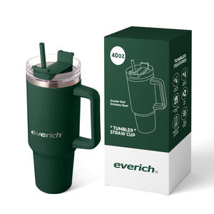 Frasco de vacío de acero inoxidable de Venta caliente con mango Paja Vaso de viaje portátil sin BPA - Product Image 1