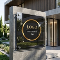 1 plaque acrylique personnalisable pour logos d'entreprise, noms, plaque murale en PMMA, décoration intérieure/extérieure pour portes de bureau, usage professionnel
