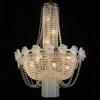 Lustres en cristal dorés et argentés pour décoration de plafond de mariage, luminaires suspendus pour fêtes, salles de mariage et décors de scène