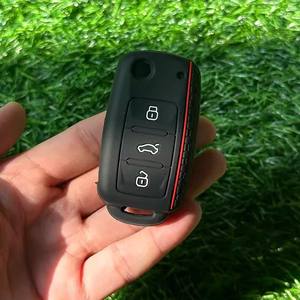 Housse de <span class=keywords><strong>clé</strong></span> de voiture pliable en silicone avec <span class=keywords><strong>protection</strong></span> pour <span class=keywords><strong>Volkswagen</strong></span> Sagitar POLO Tiguan Touareg Bora Golf - Product Image 4