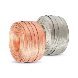 High Quality Tinned Battery Flat Braid Copper Wire Ground Strap Cable