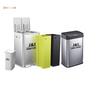Jili hộ gia đình khô và ướt tách chất thải có thể 38L + 22L 60L kép ngăn tái chế bin thép không gỉ chân đạp Thùng rác có thể - Product Image 1