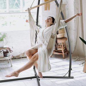 Ngoài Trời Vườn Nhiệm Vụ Nặng Nề X-Cơ Sở Võng Ghế Đứng Khung Thép Cho Treo Ghế Cây Lều - Product Image 5