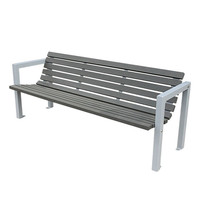 Banc de jardin extérieur résistant aux intempéries, banc public en WPC robuste et écologique pour espaces publics