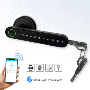 WiFi APP wireless electric Fingerprint Handle deadbolt lock smart door lock