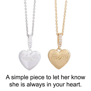 Collar con Colgante de Corazón Personalizado para Mamá, Joyería Minimalista, Regalo para el Día de la Madre o Cumpleaños - Product Image 1