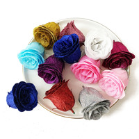 Aierflorist 200 Stück Handgefertigte Grenzüberschreitende Valentinstag Weihnachten Glitzer Goldpulver Kristallrose Blaue Fee Künstliche Blume