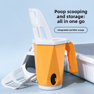 مجموعة مجرفة فضلات القطط الشاملة مع قاعدة قابلة للفصل وحاوية نفايات مدمجة لتنظيف سهل وصحي - Product Image 3