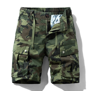Pantalons de randonnée pour hommes grandes tailles, shorts cargo en coton camouflage, mode décontractée pour hommes, joggers de plage avec imprimé camouflage et patchs - Product Image 3